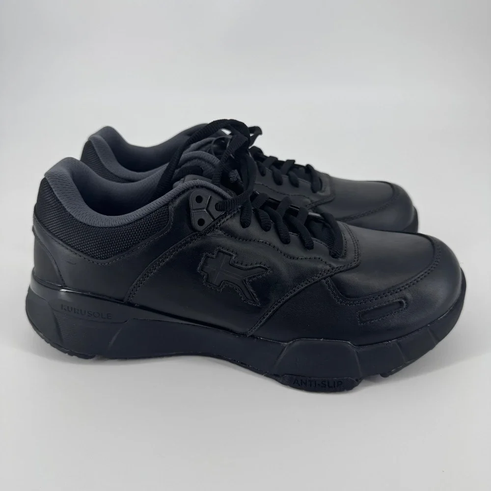 Kuru Kinetic 2 Mens 10.5 Medium Smokestack Black Leather Walking Shoes Sneakers